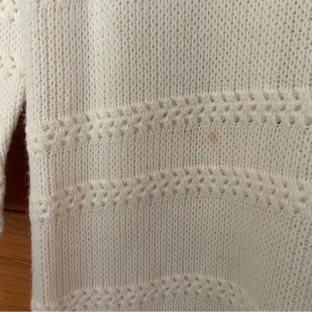 Vintage 60s Carol Brent cream button front longline cardigan sweater - Picture 5 of 6
